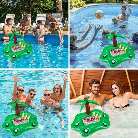 Bouee Piscine - Bar Flottant Pour Piscine - Bar Gonflable Piscine - Porte Gobelet Gonflable - Palmier Gonflable (1/5)
