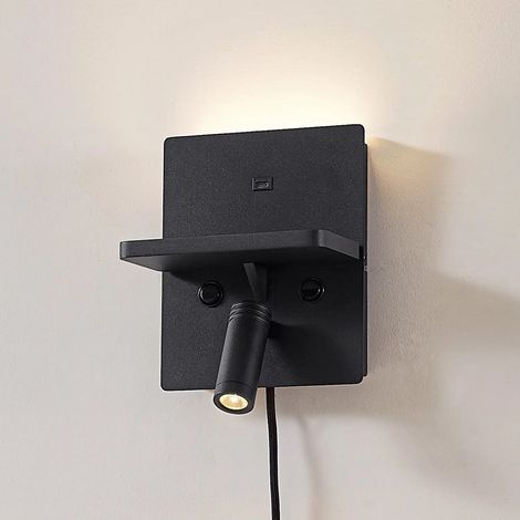[GEBRAUCHT] B-Ware Lindby Led Wandlampe Leuchte Auden Wandlampe Schwarz Stecker Ladestation