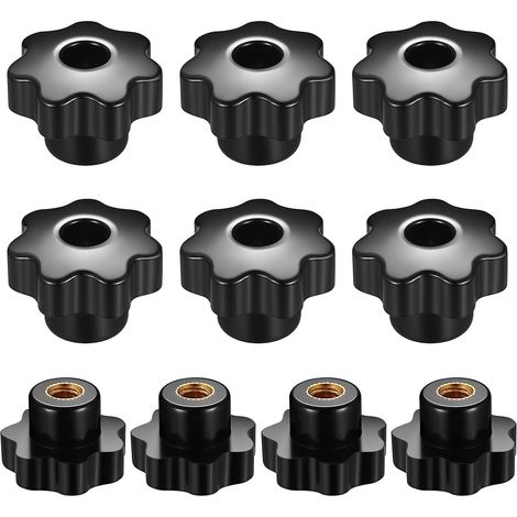 10 - Bouton De Serrage - Écrou À Tête Étoilée - Filetage Intérieur M10 - Poignée Ergonomique Pour Machine-Outil - Noir - 40x10mm (1/5)
