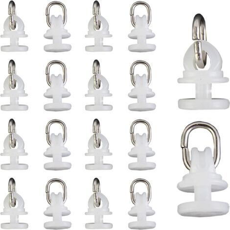 100 Pièces Blanc Rail Glisseur Crochet de Rideau Poulie à Rideaux en Plastique Rail Rideau pour Fenêtre et Rideau de Douche Porte (1/5)