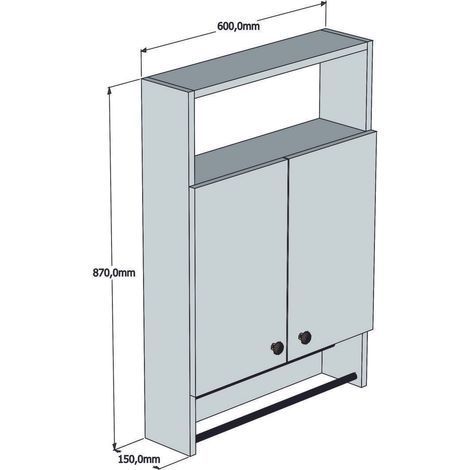 Mobiletto da bagno, armadietto da bagno, spazio di archiviazione Cabinet Bianco (1/4)