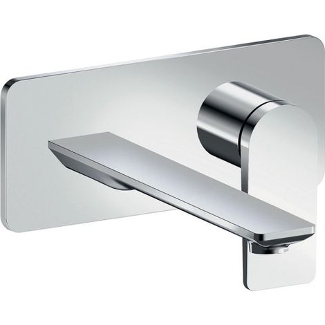 Façade mitigeur lavabo encastré avec plaque bec de 225 mm chromé - CRISTINA ONDYNA BA25851