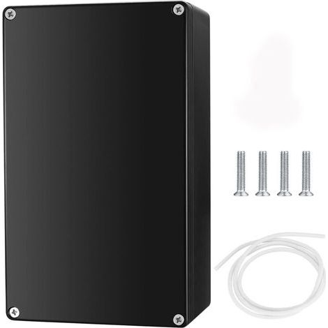 Boite de Derivation Etanche IP65 Electrique Exterieur, Boîte de Jonction Connecteurs, Boitier Plastique Electronique Extérieur (Noir 20X12X7.5CM) (1/4)