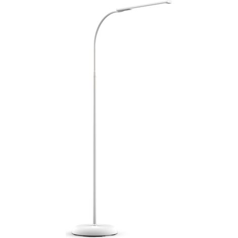 Lampadaire LED blanc dimmable orientable bureau salon (1/5)