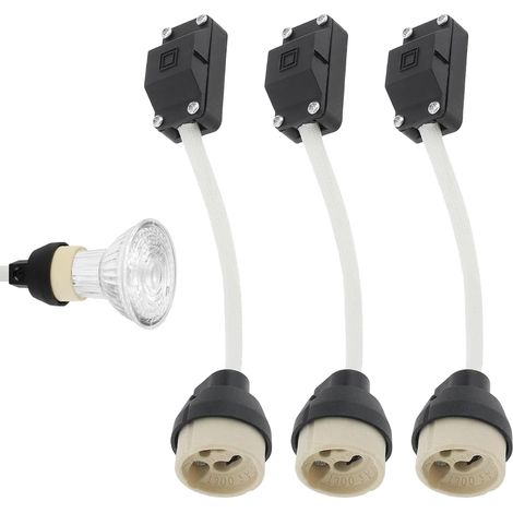 Lot de 3 supports de lampe GU10 adaptateurs GU10 résistants aux hautes températures douilles GU10 2 A 250 V avec blocs de jonction pour ampoules (1/4)