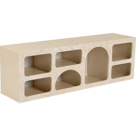 Mobile TV con 7 nicchie Effetto marmo Beige - LUELA (1/5)