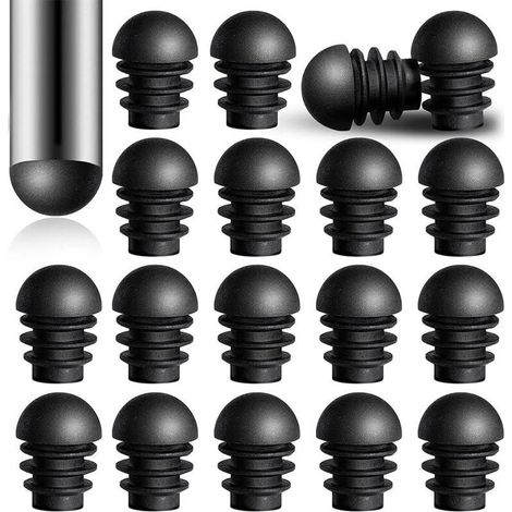 24 Pièces Bouchons d'Extrémité Ronds avec Inserts de Tube en Plastique de Diamètre Extérieur de 16 mm Tube d'Embouts de Pied de Chaise Protecteurs de Bouchons en Plastique (1/5)