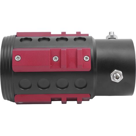 Embout d'échappement rond en alliage d'aluminium rouge, tube arrière universel, diamètre extérieur 72 mm/2,8 po (1/5)