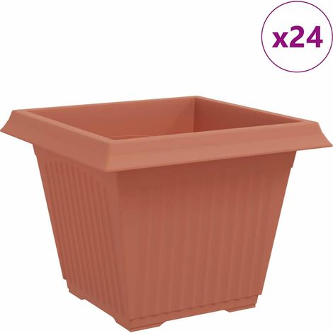 Maison Exclusive - Quadratischer Blumentopf 24 pcs Ziegelrot 43 x