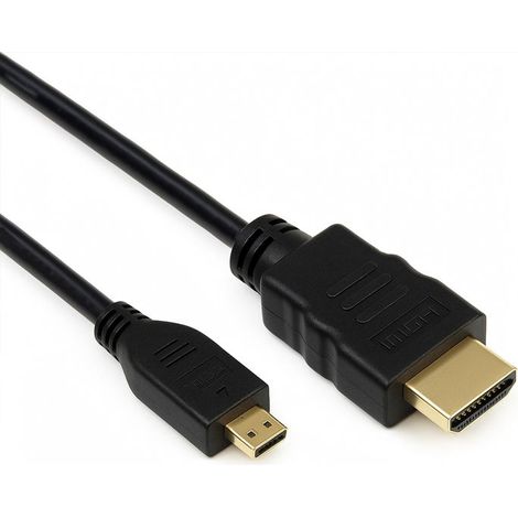 Câble micro HDMI - JUANIO - 1,8 m - Micro HDMI vers HDMI - Noir - Souple et léger (1/5)