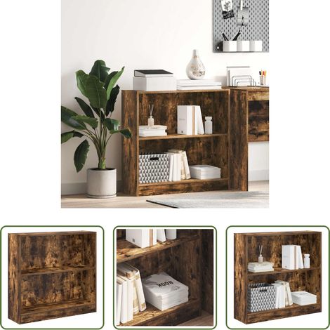 vidaXL Étagère livres -  Bibliothèque chêne fumé 80x24x76 cm bois d'ingénierie (1/5)