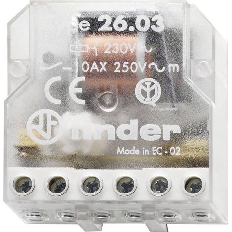 Finder – Télérupteur pour tableau électrique 230 V/AC 10 A 2500 VA – 1 NO (T), 1 NF (R) – Montage encastré