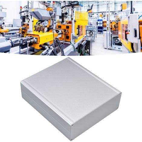 Gehäuse aus sandfarbenem, silberfarbenem Aluminium, 62 x 178 x 200 mm, Aluminiumprofil, Gehäuse aus Aluminiumlegierung, Aluminiumbox (1/5)