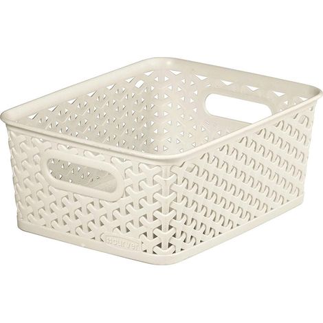 Panier de rangement pour vêtements 8Lt White Ratan Vintage Mystyle Curver (1/5)