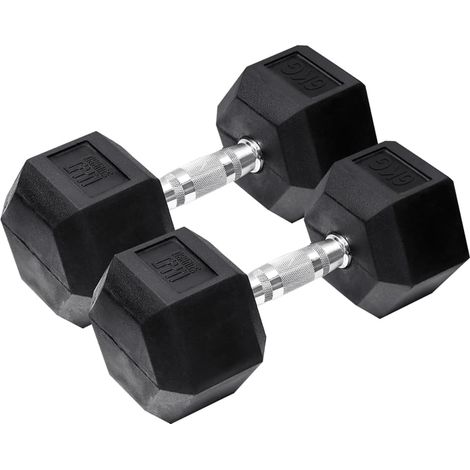Mancuerna hexagonal 2 x 6 kg negro Orange Gym (1/2)