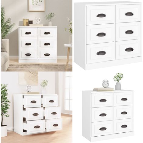 Sideboard Weiß 70x35,5x67,5 cm Holzwerkstoff - Schreibtisch - Wohnzimmermöbel - Sideboard - Regal - Weißer Schrank - Home & Living (1/5)