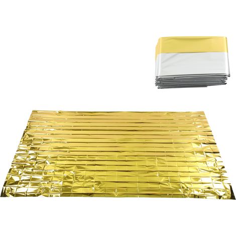3-teilige Rettungsdecke, Gold und Silber, 2 Farben, wasserdichte, reflektierende Thermodecke 160 x 210 cm (1/5)