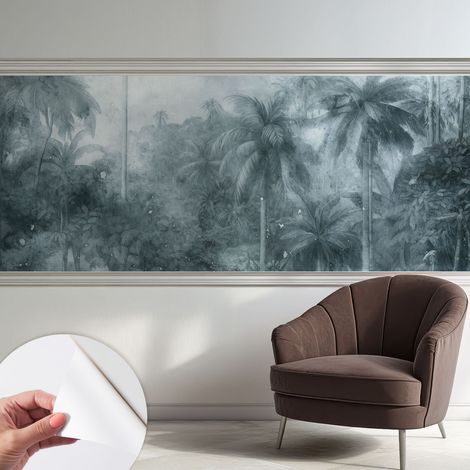 Papier peint autocollant adhésif décoratif avec motifs pour salon et chambre a motif Végétation tropicale 250x104 cm (1/5)