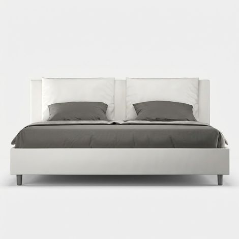 King-Size-Polsterbett 180x200 mit Bettkasten Antea K - Weiß