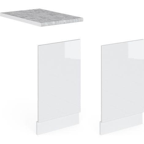 Pannello frontale R-Line, Bianco lucido, 45 cm senza piano di lavoro, Vicco