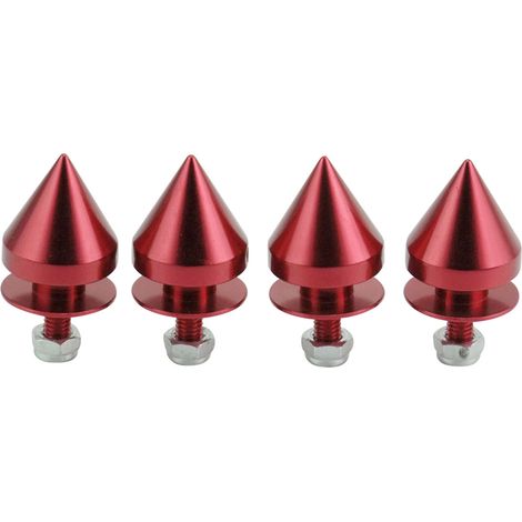 Kit attaches pare-chocs alliage aluminium embout conique avec rondelles et vis rouge universel 4 vis 2 anneaux 4 rondelles 4 écrous 1 clé (1/5)