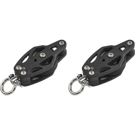 Lot de 2 poulies pivotantes de 35 mm avec ergot, accessoire de gréement en nylon de qualité marine (1/5)