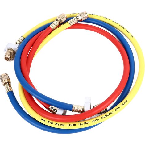 Tuyau de Charge Climatisation 3 Pièces 0,9m Haute Pression Flexible de Remplissage Fréon avec Raccord Universel Anti-Explosion (1/5)