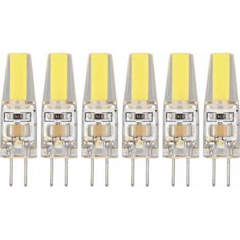Lot de 6 ampoules LED G4 220 V 3 W, éclairage à 360 degrés, antireflet, pour plafond, lustres et paysages (lumière blanche)