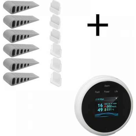 Détecteur de fuite de gaz avec 6 butées de porte, kit de sécurité domestique, 1 set (1/5)