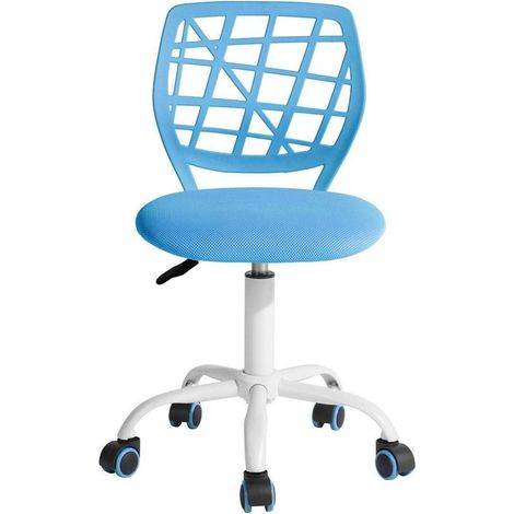 Höhenverstellbarer Bürostuhl Stoffsitz Ergonomisch Blau (1/5)