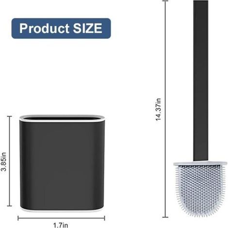Cepillo para inodoro, cepillo de silicona para inodoro, cepillo de silicona antibacteriano de secado rápido para inodoro, cepillo de mango largo para inodoro (1/4)