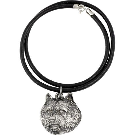 Norwich Terrier - collar para perros, colgante bañado en plata para amantes de los perros, joyería única de Art-Dog (1/5)