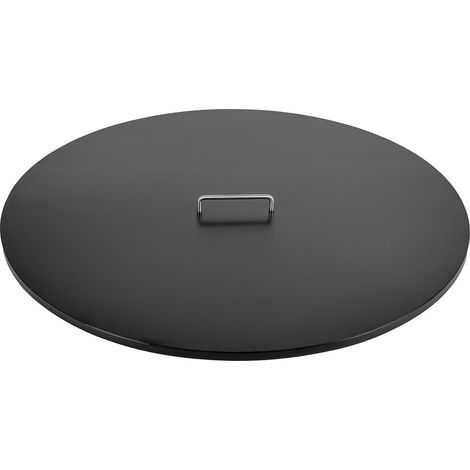 Coperchio per Barbecue a Legna Ø80x5 cm in Acciaio Nero Alta Temperatura