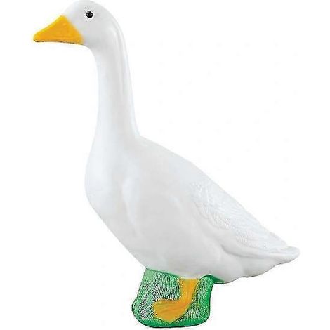 Grande oie blanche GagglevilleMC, décoration de jardin en plastique, 18 cm de hauteur (1/4)