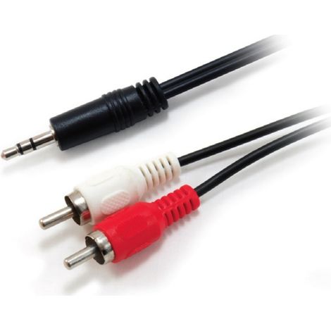 Cavo audio mini jack 3,5mm maschio a 2 rca maschio 2,5m (1/4)