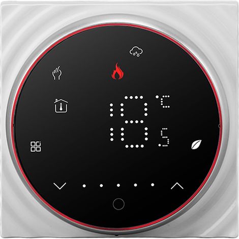 Thermostat sans fil à écran LED, haute précision de contrôle de la température, thermostat intelligent programmable pour chauffage électrique domestique (CA 95 à 240 V), noir