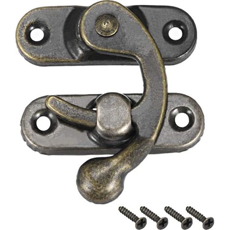5 antike Bronzeschlossstücke, 42x37 mm, mit Schrauben. (1/5)