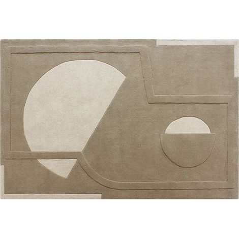 Tappeto taftato in rilievo 100% lana 200 x 290 cm Beige 2000g/m² - SELUNIA (1/2)