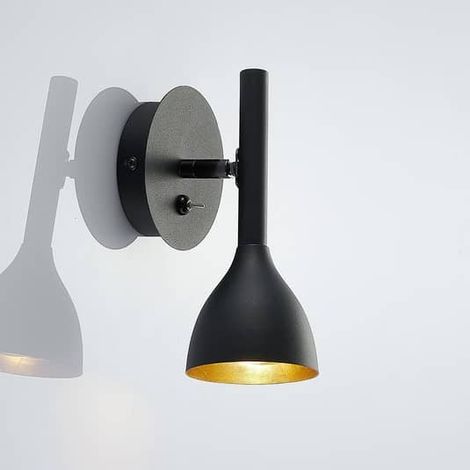 [NEUWERTIG] B-Ware Lucande Wandleuchte Nordwin Flurleuchte Wandlampe Lampe Leuchte Schwarz Gold (1/2)