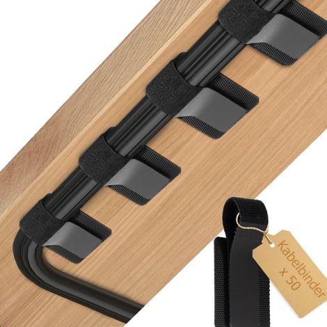 Lot de 50 serre-câbles auto-adhésifs pour bureau - Serre-câbles réutilisables - Pour bureau, maison, électronique (1/5)