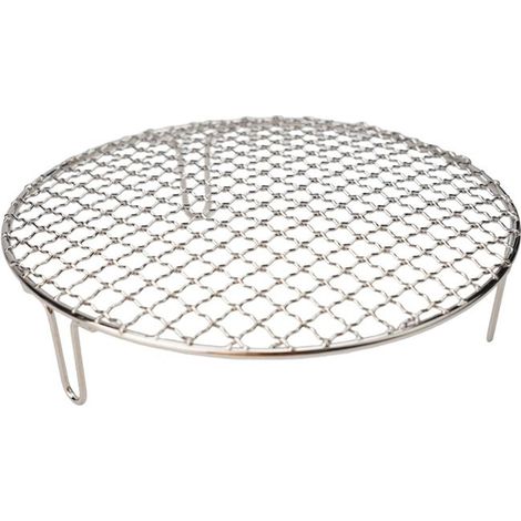 Runder, antihaftbeschichteter und hitzebeständiger Metallgrill für Grillabende, Camping, Picknicks, silberfarben, gleichmäßige Hitzeverteilung (25 cm) (1/5)
