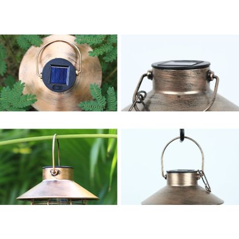 Lanterne solaire d'extérieur pour jardin, déco de maison, suspension imperméable, veilleuse LED pour intérieur, noire F29, étanche pour terrasse et patio