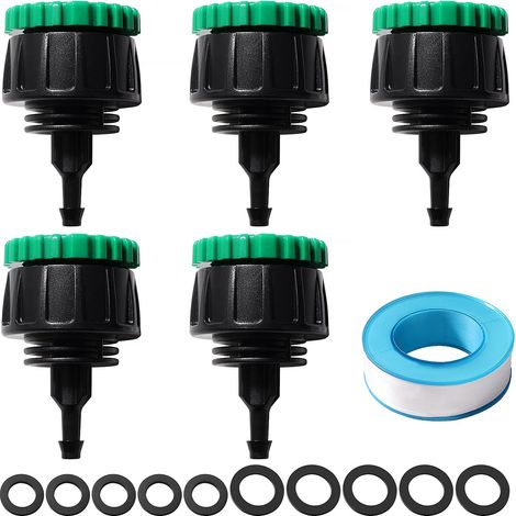 5 Pièces G1/2 G3/4 à 4/7 mm Adaptateur de Micro Irrigation, Micro Irrigation Raccord Rapide Convient, Raccords D'irrigation pour l'agriculture, pour Pelouses, Jardins (1/5)
