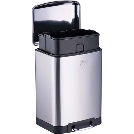 Pattumiera a Pedale Acciaio Inox 12L Cesto Rimovibile e Chiusura Ammortizzata (1/5)