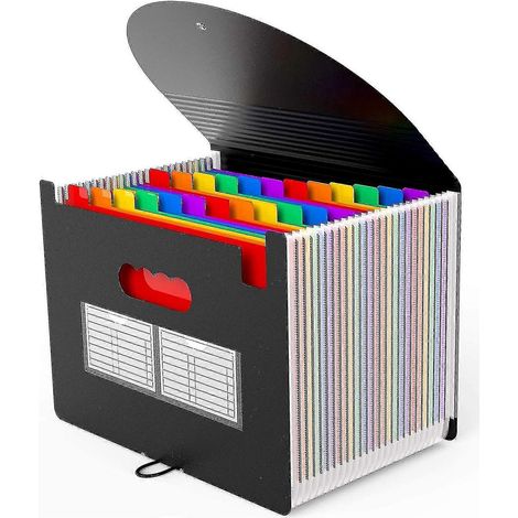 Organiseur de fichiers, classeur accordéon à 24 compartiments, porte-documents extensible format A4, organiseur de documents portable, reçus/papiers/coupons/factures/dossiers (1/5)