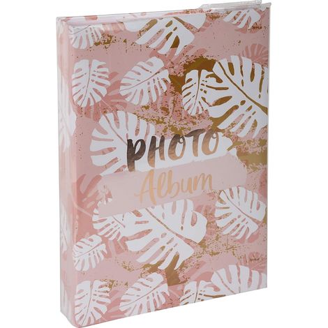 Album photo à pochettes – Tons pastel tropicaux – Capacité de 300 photos (10 x 15 cm) – 100 pages – Dimensions : 22,5 x 32,5 cm – Couverture avec touches de rose (1/5)