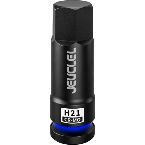 Douille à choc hexagonale de 21 mm, douille Allen H21 1/2", adaptateur de tournevis hexagonal en acier Cr-Mo pour clés à cliquet électriques, vis de fixation (1/5)