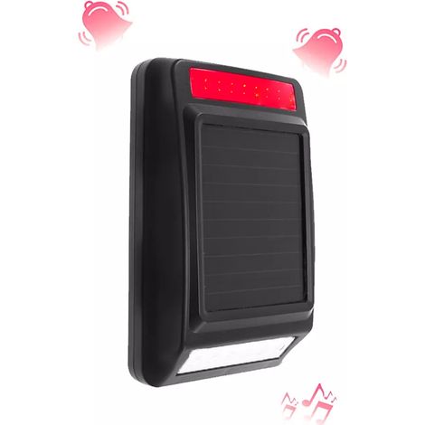 Sirène additionnelle ou carillon sans-fil 900 mètres solaire extérieure lumière & flash récepteur intégré (gamme DA600+) (1/5)