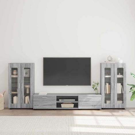 vidaXL Ensemble meuble TV FLORIN 3 pcs Gris Sonoma Bois d'ingénierie