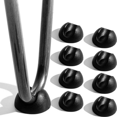 Lot de 80 protège-pieds en silicone pour chaises ou meubles -10mm, Noir (1/5)